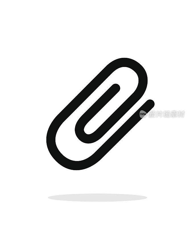 Attachment (Paper clip) icon on white background.